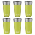 Kit de Copos Térmico Coleman com Tampa - 600ml - 6 Unds Light Green VERDE