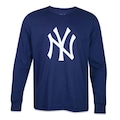 Camiseta New Era New York Yankees Core Manga Longa - Masculina AZUL