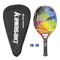 Raquete Beach Tennis Gold Sports Power 211MC Kawasaki Carbon - 2 Overgrip e Capa PRETO