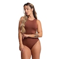 Body Fitness MVB Modas Collant Suplex Estampado - Feminino MARROM