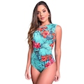 Body Fitness MVB Modas Collant Suplex Estampado - Feminino AZUL/VERDE