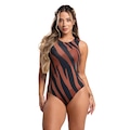 Body Fitness MVB Modas Collant Suplex Estampado - Feminino MARROM/PRETO
