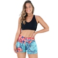 Shorts MVB Modas Cintura Alta Curto - Feminino AZUL/VERDE