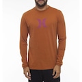 Camiseta Manga Longa Hurley Icon Ocre - Masculina MARROM