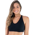 Top Fitness MVB Modas Tecido Bolha - Feminino PRETO