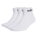 Meia Cano Baixo adidas Linear Ankle Cushioned - 3 Pares - Unissex BRANCO