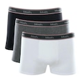 Kit Cueca Boxer Mash Elast Bord - 3 unidades - Adulto PRETO/CINZA/BRANCO