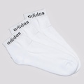 Kit Meias adidas Logo Linear - 3 Pares - Adulto BRANCO/PRETO