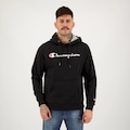 Blusão de Moletom com Capuz Champion Contour Logo - Masculina PRETO