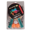Kit Tênis de Mesa Gold Sports Advance : 2 Raquetes + 3 Bolas + Rede +Suporte CINZA