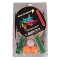 Kit Tênis de Mesa Gold Sports Advance : 2 Raquetes + 3 Bolas + Rede +Suporte VERDE