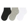 Kit Meias Selene Cano Baixo - 3 Pares - Infantil BRANCO/CINZA