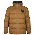 Jaqueta New Era Puffer Capuz New York Yankees com Capuz Masculina MARROM