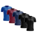 Kit de Camisas Térmica Adriben Dry Fit com Proteção Solar - 5 Unidades - Masculina PRETO/VINHO