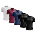 Kit de Camisas Térmica Adriben Dry Fit com Proteção Solar - 5 Unidades - Masculina AZUL/VINHO