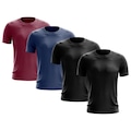 Kit de Camisas Térmica Adriben Dry Fit com Proteção Solar - 4 Unidades - Masculina VINHO/AZUL
