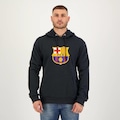Blusão de Moletom com Capuz Futfanatics Barcelona Escudo - Masculino PRETO