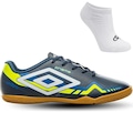 Chuteira Futsal Umbro Prisma + Meias Originais - Adulto AZUL/VERDE