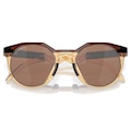 Óculos de Sol Unissex Oakley Hstn Mbappé Dark Amber/Light Curry MARROM