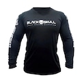 Camiseta Black Skull Manga Longa Dry Fit - Masculina PRETO