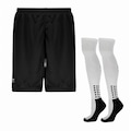 Kit de Futebol Penalty: Calção + Par Meião - Masculino PRETO/BRANCO