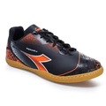 Chuteira Futsal Diadora Squadra - Adulto PRETO/LARANJA
