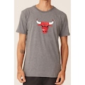 Camiseta NBA Estampada Vinil Chicago Bulls Casual - Masculina CINZA