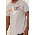 Camiseta Nba Estampada Los Angeles Lakers Casual - Masculina CINZA ESCURO
