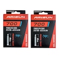 Par Câmara de Ar 700 X 25/38 Bike Arisun Bico Fino 60 Mm PRETO