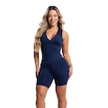 Macaquinho Mvb Modas Curto com Bojo Suplex Estampado - Feminino AZUL ESCURO