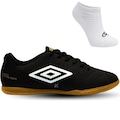 Kit Chuteira Futsal Umbro Neo Striker + Meias - Adulto PRETO/OURO