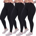 Kit Calças Legging Dellas Fit Zero Transparência Proteção Uv Academia Treino - 3 Unidades - Feminina PRETO