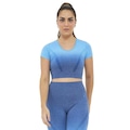 Blusa Cropped Alto Giro Gradient - Feminina AZUL