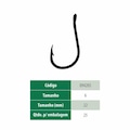 Anzol Chinu Black 6 Pesca Brasil (Caixa C/ 20Pct. - 25 Un.) - Pesca Brasil NAO SE APLICA