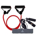 Kit de Treino Fitness Acte Sports Bt Addicted Forte Kit-Btf Com Extensor, Corda E Faixa Elástica PRETO/VERMELHO