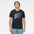 Camiseta New Balance Accelerate Print - Masculina PRETO/AZUL