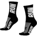 Meia Cano Médio Hupi Run - 34 a 38 - Adulto PRETO/BRANCO