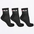 Kit Meias Cano Médio Fila - 3 Unidades - Unissex PRETO