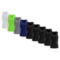 Kit Camisetas Regata Dellas Fit Lisa Básica Dry - Masculina - 9 Unidades PRETO/BRANCO