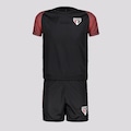 Kit Uniforme do São Paulo Hero Escudo: Camisa + Calção - Infantil PRETO