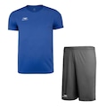 Kit Penalty: Camiseta X + Calção - Masculino AZUL/CINZA