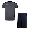 Kit Penalty: Camiseta X + Calção - Infantil CINZA/AZUL ESC