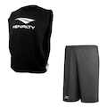 Conjunto de Futebol Penalty: Colete + Calção Penalty X - Masculino PRETO/CINZA