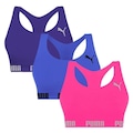 Kit Tops Puma Nadador sem Costura - 3 Unidades - Feminino AZUL/ROXO