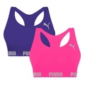 Kit Tops Fitness Puma Nadador sem Costura - 2 Unidades - Feminino ROXO/ROSA