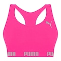 Top Fitness sem Bojo Puma Nadador Sem Costura - Feminino ROSA/CINZA