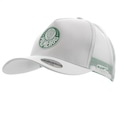 Boné Aba Curva Supercap Palmeiras Trucker Silk - Snapback - Adulto BRANCO