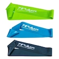 Kit Faixas Elásticas Poker 3 Níveis: Leve + Médio + Forte - 3 unidades VERDE/AZUL