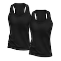 Kit Camisetas Regata Dellas Fit Dry Nadador - Feminina - 2 unidades PRETO