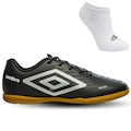 Chuteira Futsal Umbro Glaze + 1 Par de Meias - Adulto PRETO
